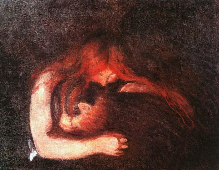 Edvard Munch Vampire. oil painting image